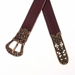 Birka belt, brown, silvered - Celtic Webmerchant