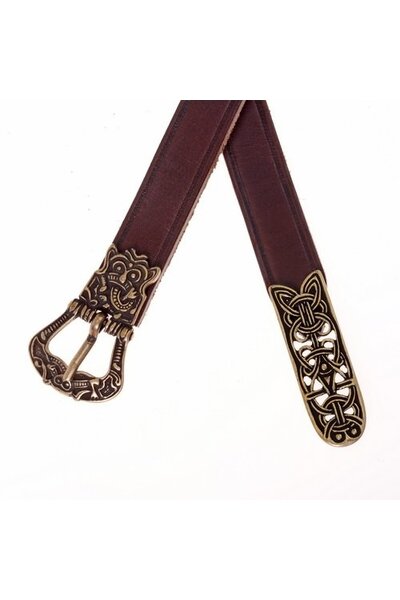 Birka belt, brown, silvered - Celtic Webmerchant