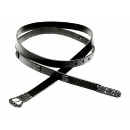 Birka belt deluxe, black, silvered - Celtic Webmerchant