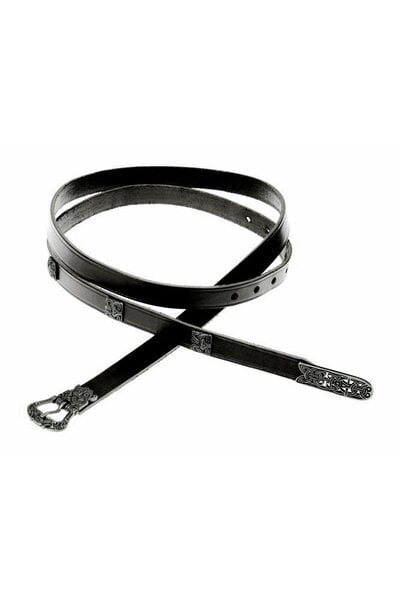 Birka belt deluxe, black, silvered - Celtic Webmerchant