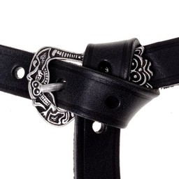 Birka belt deluxe, black, silvered - Celtic Webmerchant