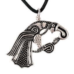 Germanic raven amulet, silvered - Celtic Webmerchant