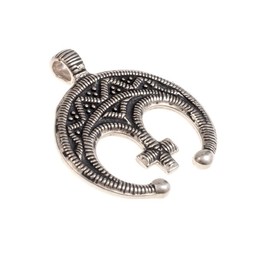 Lunula amulet med indlæg, forsølvede - Celtic Webmerchant