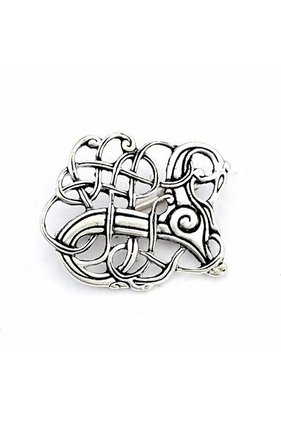 Viking Brosche Lindholm Hoeje, versilbert - Celtic Webmerchant