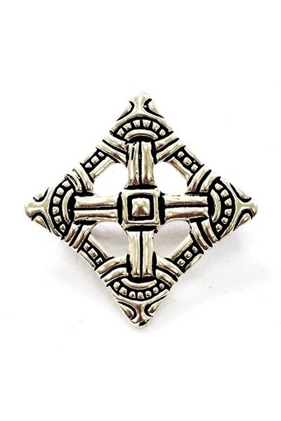 Viking cross fibula Uppåkra, silvered - Celtic Webmerchant