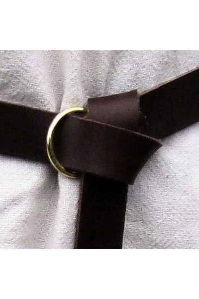 Leren riem met ringsluiting, zwart splitleer - Celtic Webmerchant