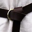 cinturón de cuero con hebilla de anillo, dividir cuero negro - Celtic Webmerchant