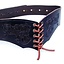 Corsetto cintura Bertholdin B con motivo vichingo, in pelle nera - Celtic Webmerchant