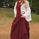 Middeleeuwse surcotte Isabeau, rood - Celtic Webmerchant