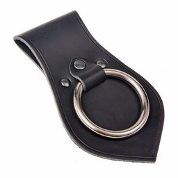 Leather weapon holder for belt, black - Celtic Webmerchant