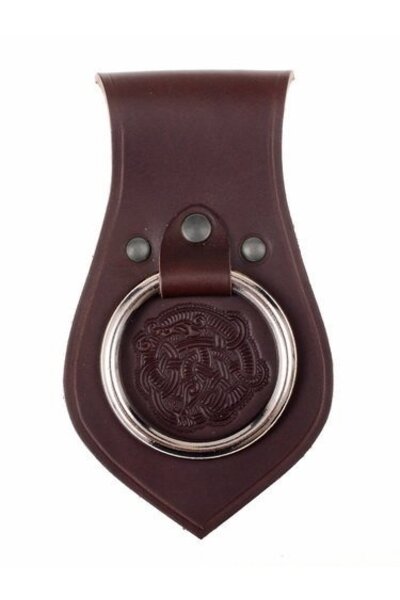 Läder vapenhållare för bälte Viking motiv, brun - Celtic Webmerchant