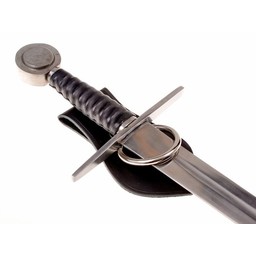 Leather weapon holder for belt, knot motif, brown - Celtic Webmerchant