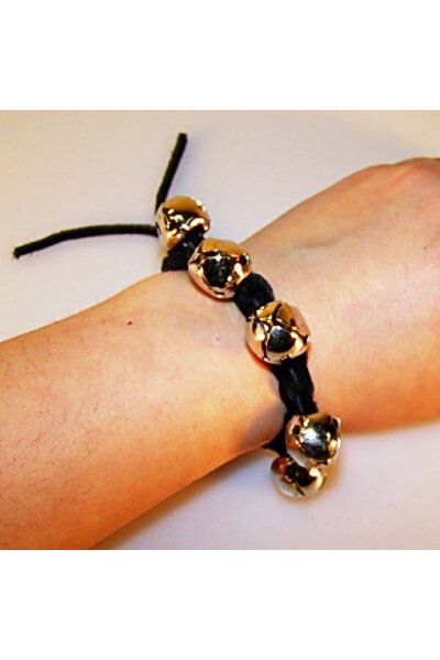 Medieval bracelet with bells, black - Celtic Webmerchant