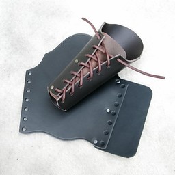 Läder vambrace 23 cm, svart - Celtic Webmerchant