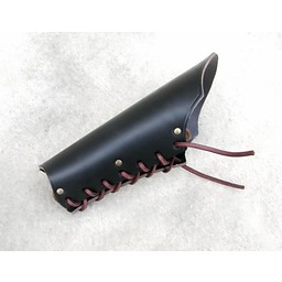 Læder vambrace 23 cm, sort - Celtic Webmerchant