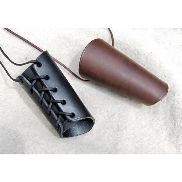 Leather vambrace 16 cm, brown - CelticWebMerchant.com