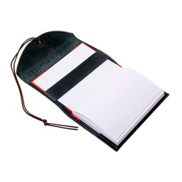 Notebook mit Lederbezug, schwarz, L - Celtic Webmerchant