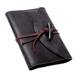 Notebook with leather cover, black, L - Celtic Webmerchant