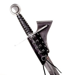 Leather sword holder with laces, black - Celtic Webmerchant