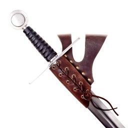 Sword holder with double belt loop, brown - Celtic Webmerchant