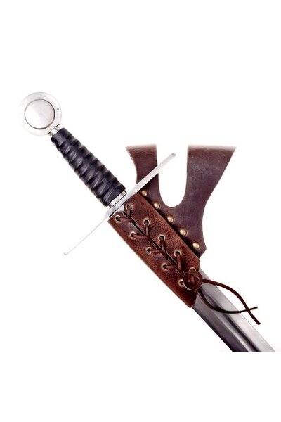 Sword holder with double belt loop, brown - Celtic Webmerchant