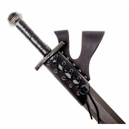 Sværd holder med dobbelt bæltestrop, sort - Celtic Webmerchant