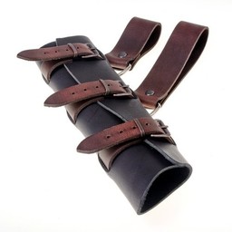 Luxurious leather sword holder, brown-black, long - Celtic Webmerchant