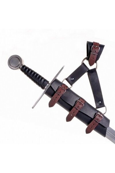 Luxuriöse Schwerthalterung für LARP Schwerter, braun-schwarz - Celtic Webmerchant