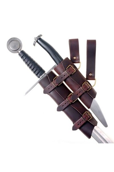 Luxurious sword & dagger holder, black - Celtic Webmerchant