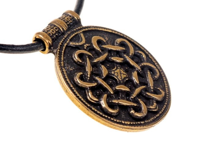 LUNE avec visage, amulette, zinc, laiton ancien Drakkaria Pendentifs
