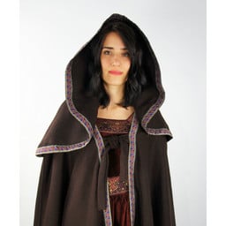 Embroidered cloak Lyra, brown - Celtic Webmerchant