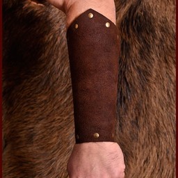 Suede vambraces Leofric, brązowy - Celtic Webmerchant