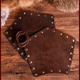 Suede vambraces Leofric, brązowy - Celtic Webmerchant