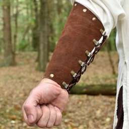 Suede vambraces Leofric, brown - Celtic Webmerchant