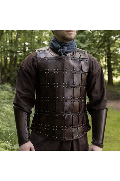 Medeltida brigandin av läder, brun - Celtic Webmerchant
