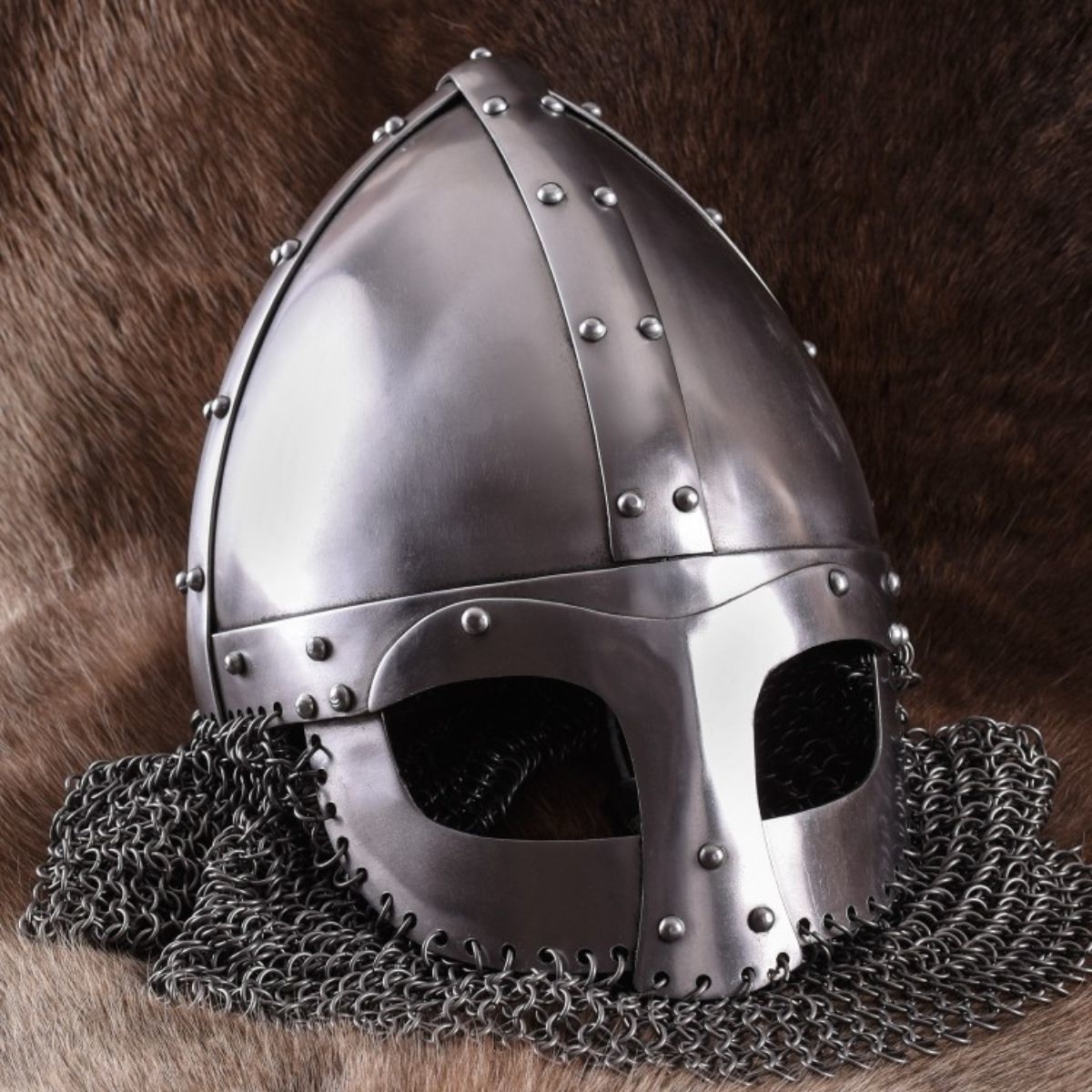 Battle Ready Viking Vendel Helm Spectacle Helmet Chain Mail Larp Helmet  Gift