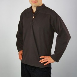 Hand-woven shirt, dark brown - Celtic Webmerchant