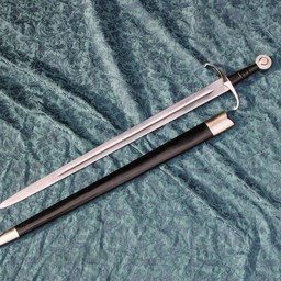 Medieval sword battle-ready with leather scabbard, tempered (blunt 3 mm) - Celtic Webmerchant