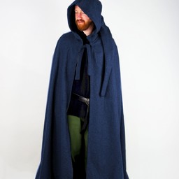 Mittelalterlicher Mantel mit Kapuze, blau - Celtic Webmerchant