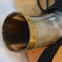Drinking horn Odin with leather holder - Celtic Webmerchant