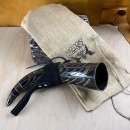 Drinking horn Gorm with leather holder - Celtic Webmerchant