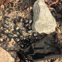 Ensemble de pierres runiques 25 pierres d'obsidienne avec sac - Celtic Webmerchant