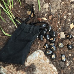 Rune stone set 25 obsidian stones with bag - Celtic Webmerchant