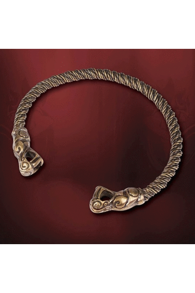 Viking torque with dragons, brass - Celtic Webmerchant