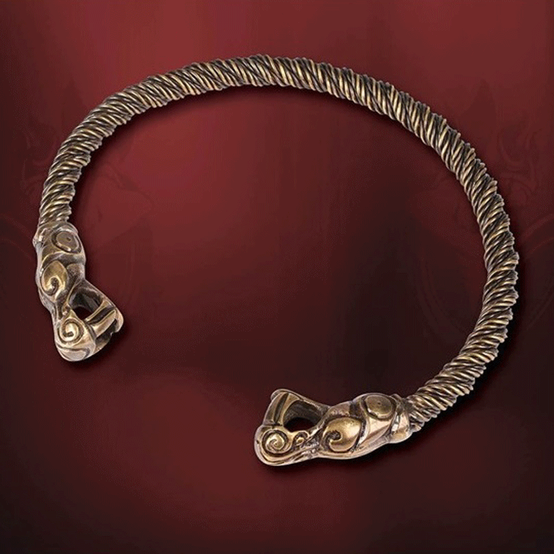 Viking jewelry torque with dragons, seen in Vikings