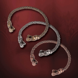 Viking torque with dragons, silvered - Celtic Webmerchant