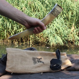 Drinking horn Freya with leather holder - Celtic Webmerchant