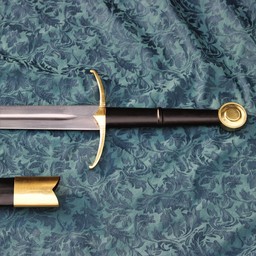 Épée de chevalier à deux mains battle-ready avec un fourreau en cuir (émoussé 3 mm) - Celtic Webmerchant