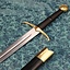 Two-handed knight sword battle-ready with leather scabbard (blunt 3 mm) - Celtic Webmerchant