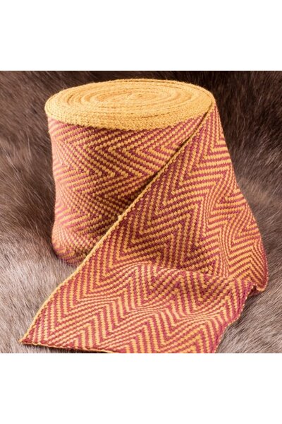 Sildeben motiv fabric gul-rød, 10 cm bred, pr 7 meter - Celtic Webmerchant